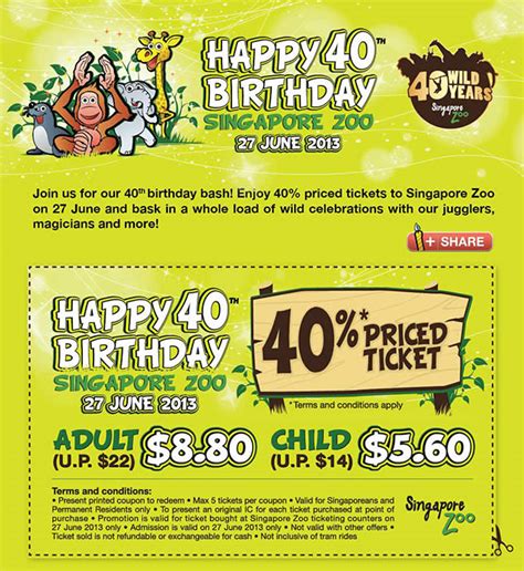 singapore zoo discount tickets price